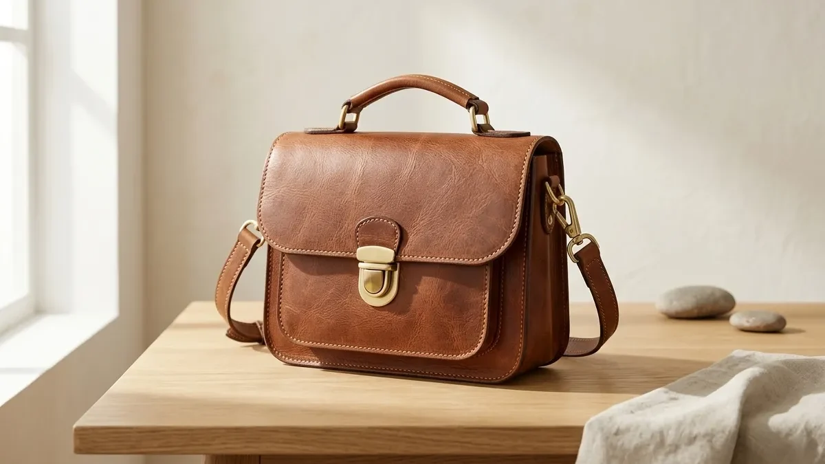 dropshipping product photography example with high quality leather bag