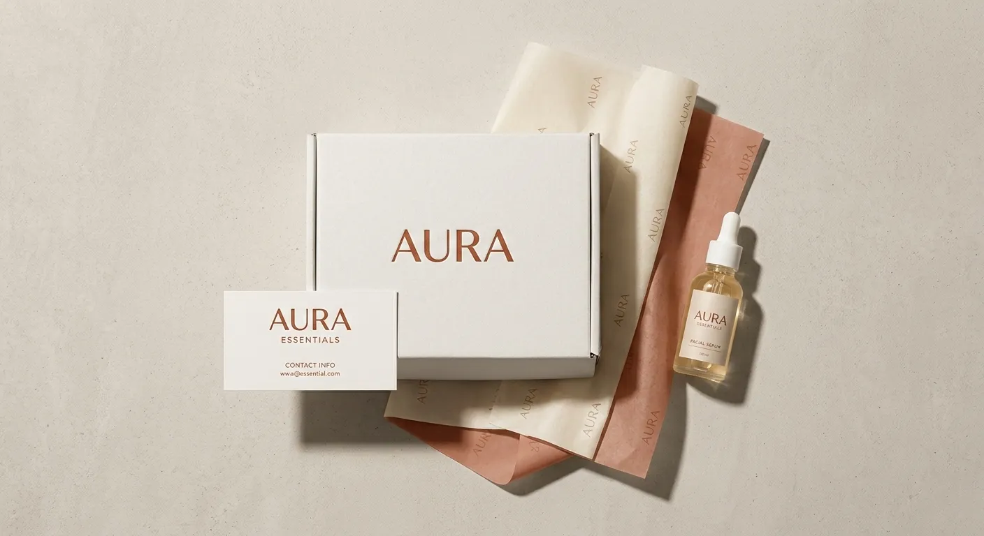 premium ecommerce branding example showing packaging, logo, and visual identity that improves conversion rates