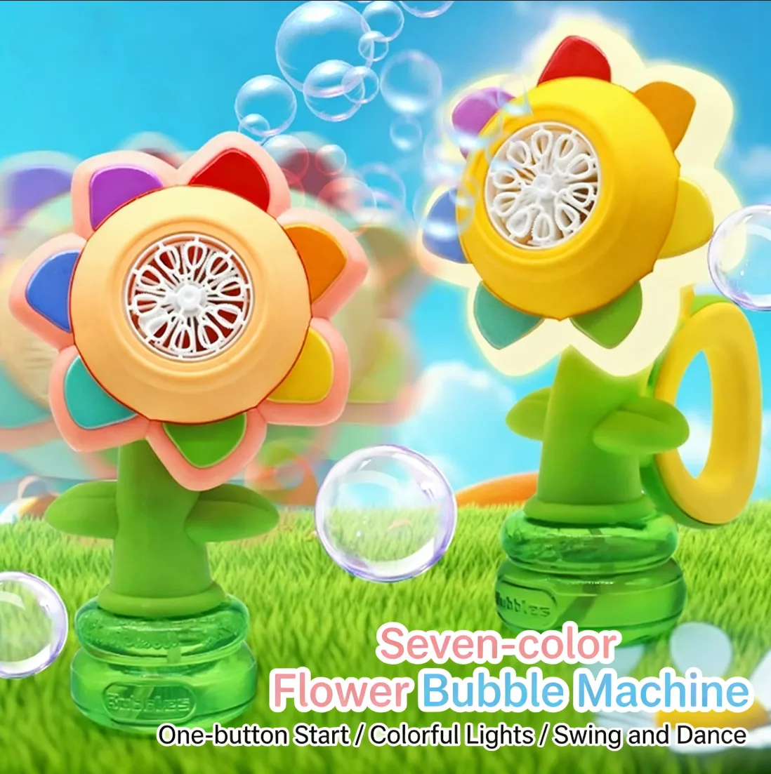 Seven-color Flower Bubble Machine