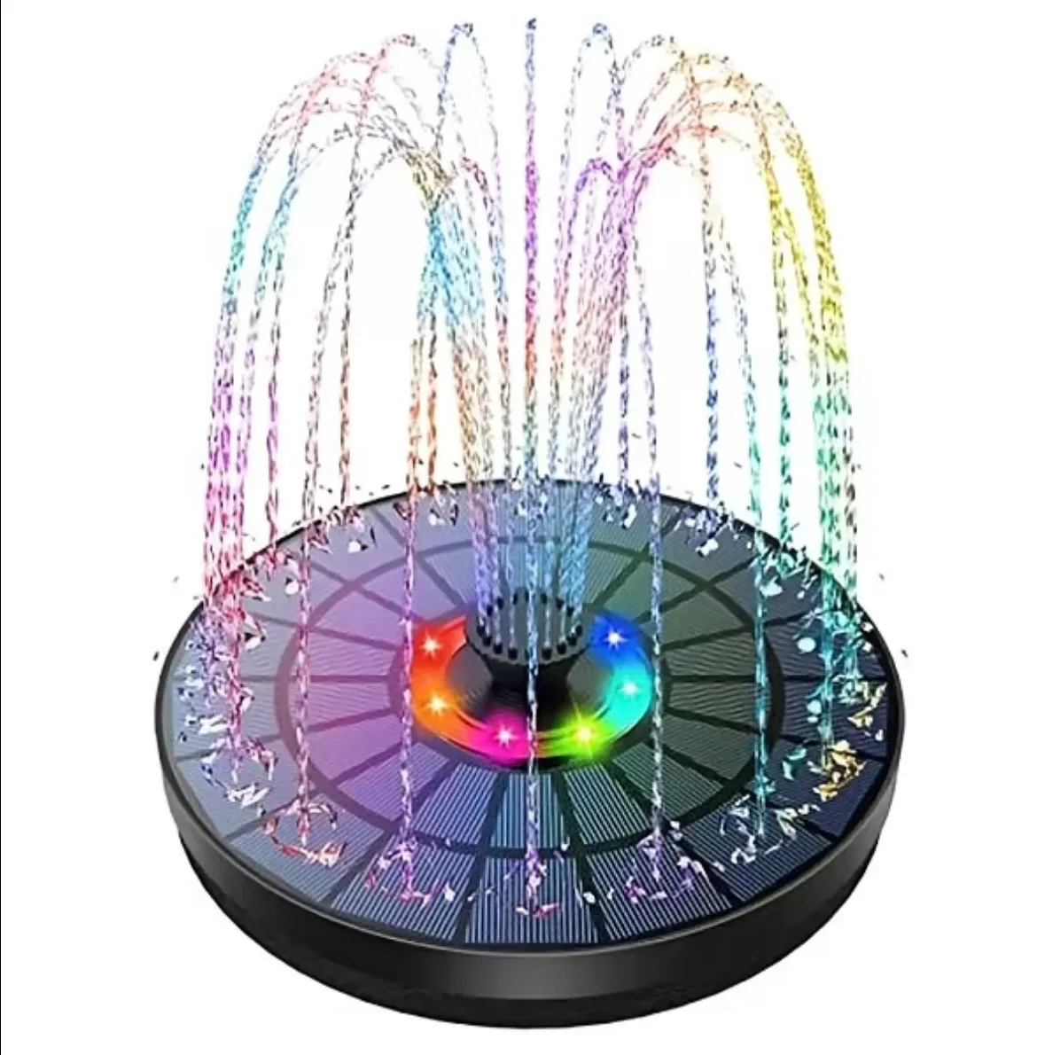 solar Power Colorful LED Fountain