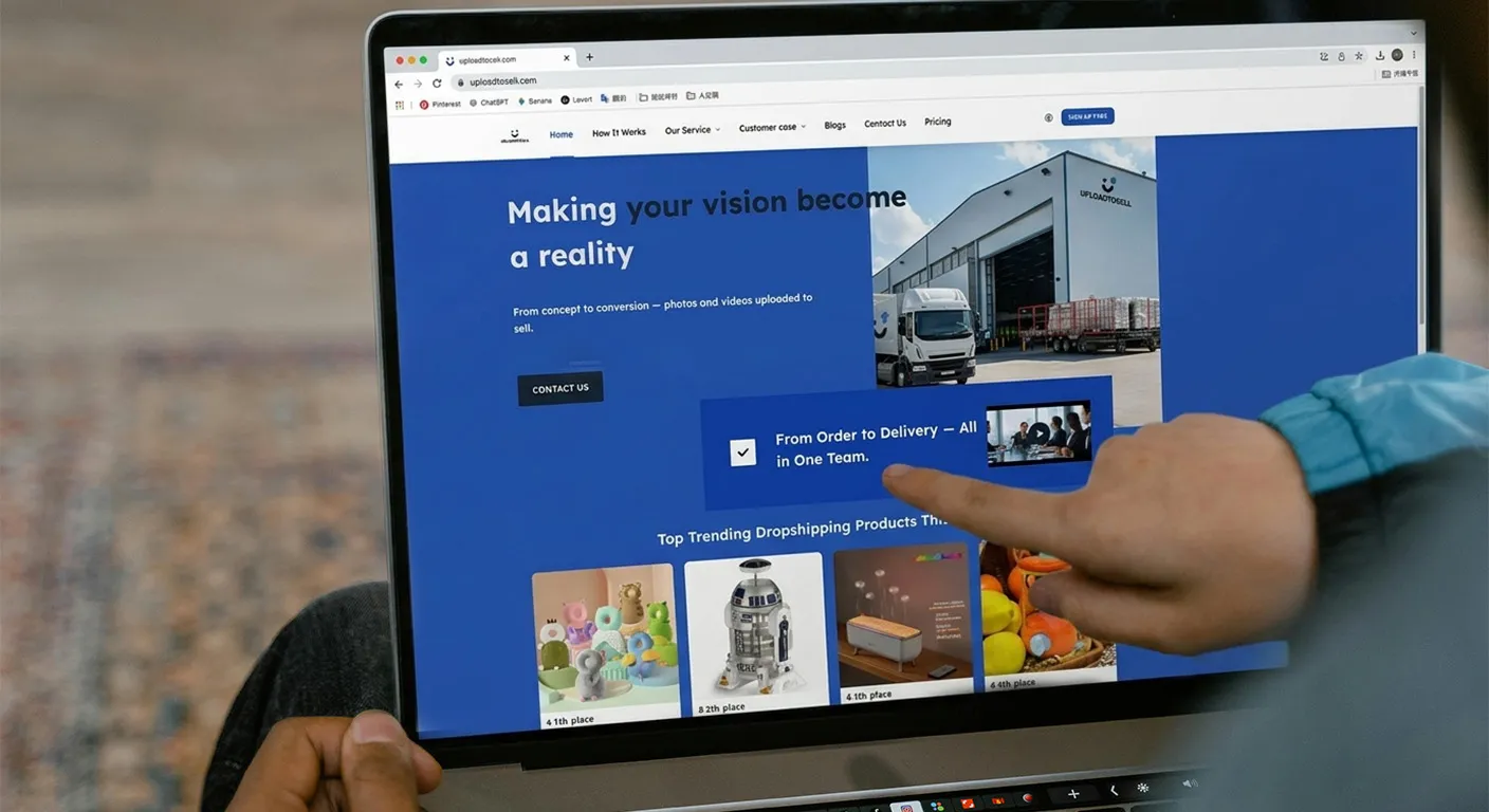 ecommerce seller organizing product page content and adjusting images for better structure and clarity