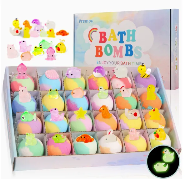 Bath bombs easter eggs for kids with toy inside