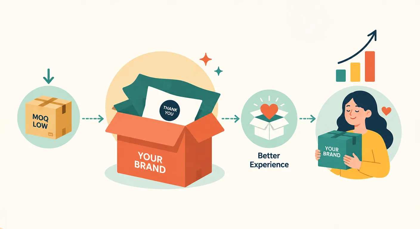 How Low MOQ Branded Packaging Supports Dropshipping and POD Models