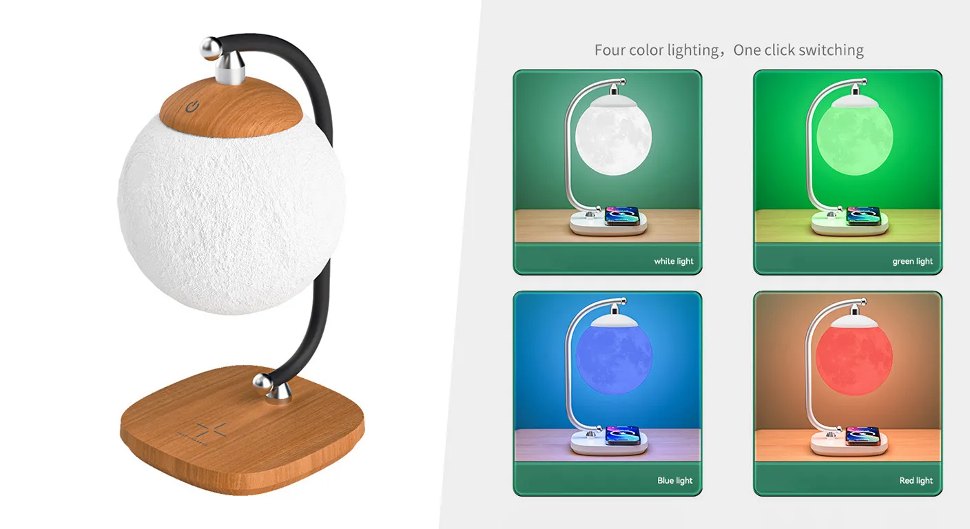 Wireless Charging Moon Lamp – Style Meets Function