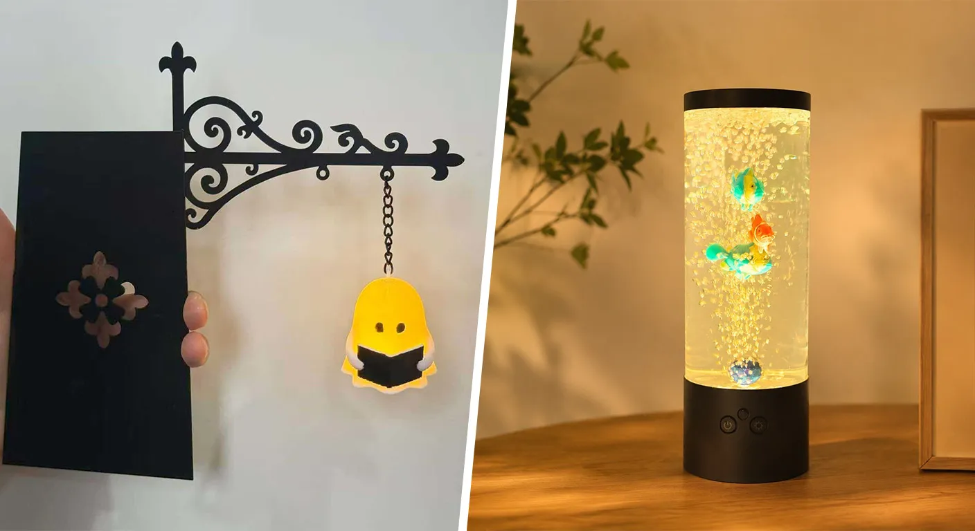 Bubble Fish Lamp and Bookshelf Lighting Phantom
