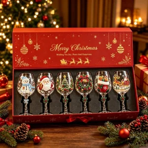 Christmas Glass Art Stemmed Glass