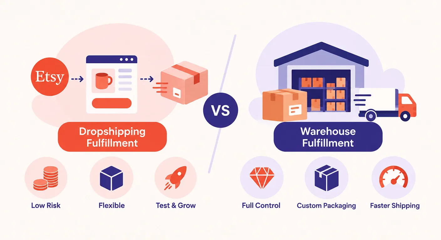 Etsy Dropshipping Fulfillment vs. Warehouse Fulfillment