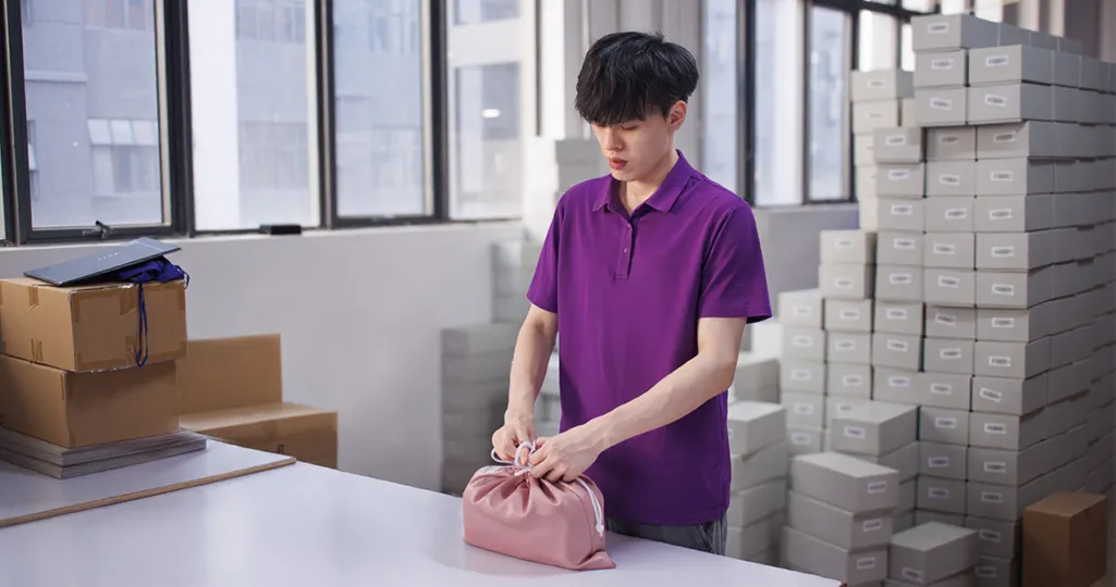 Staff picking and packing ecommerce orders
