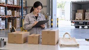 Pre-shipment inspection of finished export cartons in a warehouse