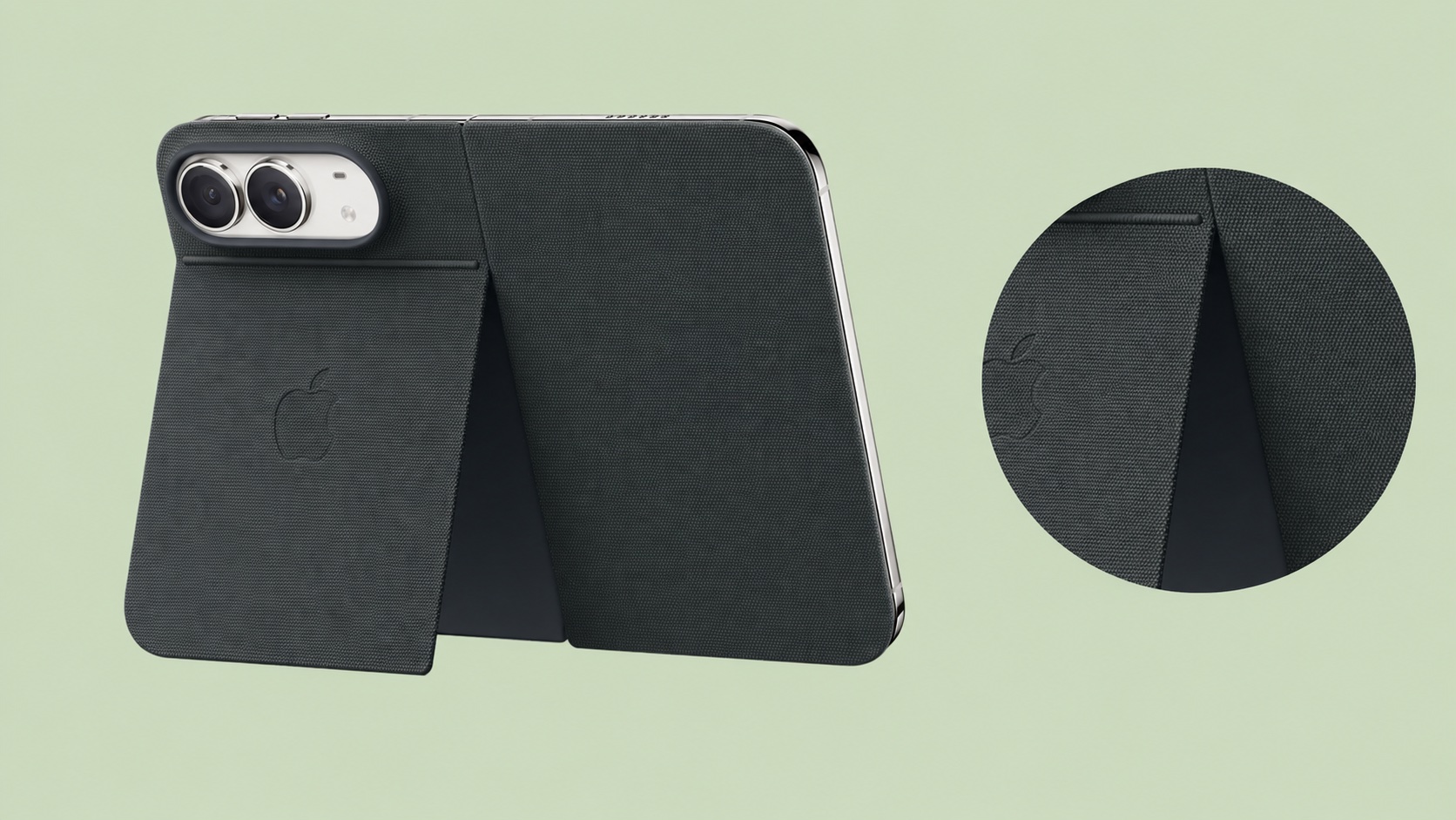Folio support flap and material detail