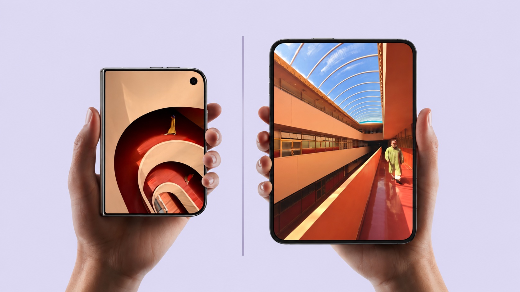 Outer and inner display comparison for accessory fit