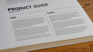 Detailed printed guide layout as a reference for instruction cards